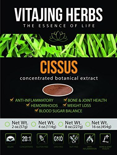 Cissus Quadrangularis Extract Powder (4oz-114gm) | 20:1 Concentration by VitaJing