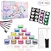 BFY Glitter Tattoo Kit with Glitter Glue For Party Body Painting Flash Tattoo 12 Color Glitter Powder 24 Special Design Tattoo Stencils 1 Glue Applicator 5 Painting Brushes, DIY Tattoos Kit for Kids