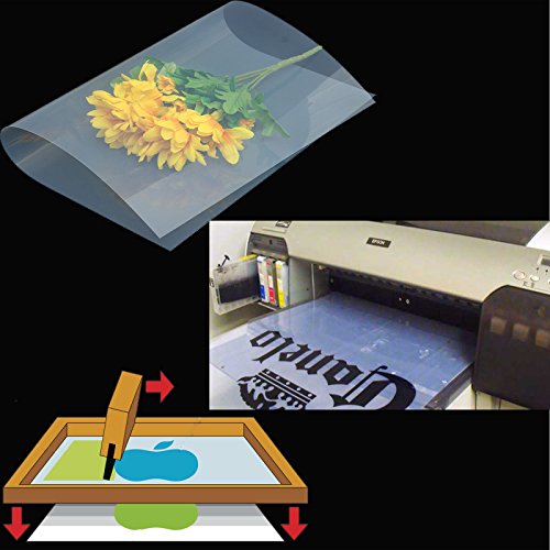 8.5"x11",100 sheets,Waterproof Inkjet Silk Screen Printing Transparency Film