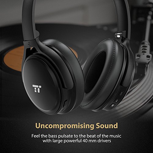 TaoTronics-Active-Noise-Cancelling-Bluetooth-Headphones-Wireless-Over-Ear-Headset-Foldable-Earphones-with-Powerful-Bass-Dual-40-mm-Drivers-25-Hour-Playtime-cVc-60-Noise-Cancelling-Built-In-Mic