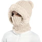 3 in 1 Beanie Hat for Women, 3 in 1 Beanie Hat with Scarf and Mask, Fall Winter Warm Knitted Ski Scarf and Mask Set