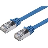 Monoprice Cat7 Ethernet Patch Cable - Flexboot RJ45, Stranded, 600Mhz, S/FTP, CMX, 26AWG, 7 Feet, Blue - Entegrade Series
