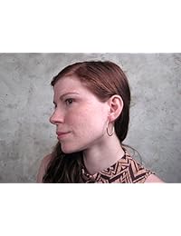 Pendientes de aro de oro amarillo de 14 quilates con tubo continuo de 0.079 in.