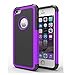 AGRIGLE Shock- Absorption/High Impact Resistant Hybrid Dual Layer Armor Defender Full Body Protective Cover Case Compatible with iPhone 5/5S/SE(2016) (Purple)