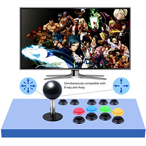 Quimat Updated Version Arcade Game DIY Kit, Arcade Buttons and Joystick Set with Zero Delay USB Encoder, 8way/4way Joystick&13 Function Buttons for PC and Raspberry Pi QR11-B - Thumbnail 4