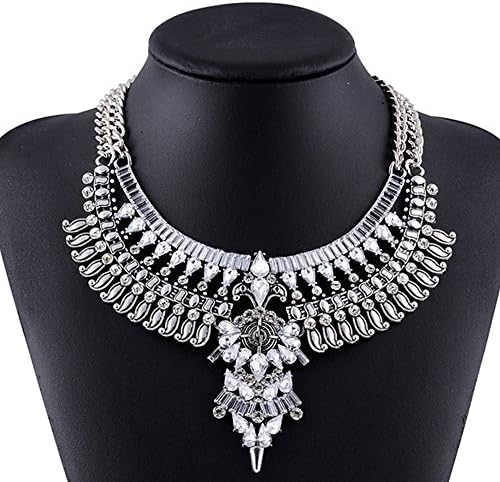 Shlonger Womens Chunky Punk Multi-level Tassel Jewelry Choker Collars Bib Bohemia Necklace Statement Sliver