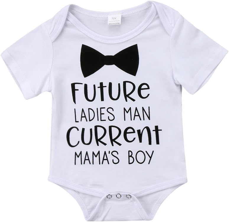 Enhill Funny Infant Newborn Baby Boy Short Sleeve Bodysuit Romper Outfit Summer Clothes