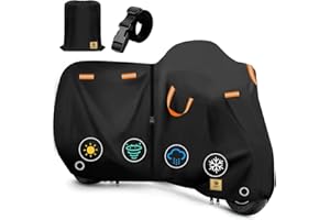 AIBILEY 116" Motorcycle Cover Storage Waterproof Outdoor,Heavy Duty Durable Tearproof Anti-UV Polyester Fabric, Weatherproof Bike Covers Accessories,Fit for Harley,Honda, Yamaha,Kawasaki