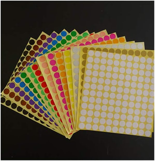 14 Sheets (1848 Pcs) Essential Oil Bottle Cap Labels Stickers Printable and Handwritten 13mm Round Blank Labels Stickers Top Label Stickers for Essential Oil Cap Assorted Color - Image 3