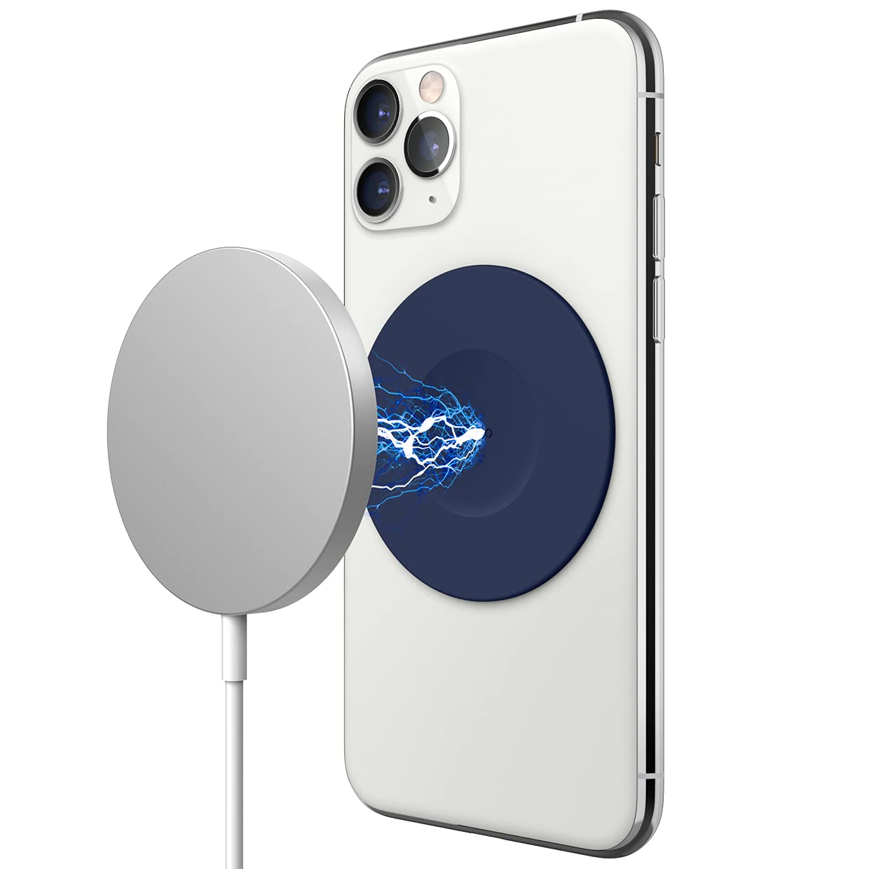 elago Magnetic Guide Sticker Compatible with Apple MagSafe Charger, Compatible with Wireless Charging iPhones and Compatible with Wireless Charging Galaxy Phones (Jean Indigo) — image 1