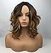 Wiginway Medium Curly Wavy Auburn Blend Wigs for Black Women Synthetic Wig Natural Looking