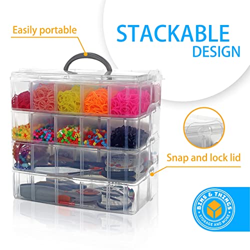 Bins & Things Clear 4Tier Stackable Storage Containers with lids 40