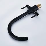 Heable Matte Black Kitchen Mixer Tap Dual Lever Swivel Spout UK Fittings view 8