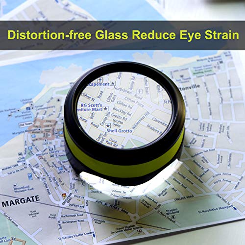 image for LED Reading Magnifier, Dylviw 5X Desktop Magnifying Glass with Ultra 