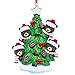 Personalized Family of 4 Bear on Tree Christmas Ornament 2021