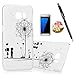 Samsung Galaxy S7 Edge Case Clear Colorful Case Cute Flying Dandelions In Love Boy and Girl Ultra Slim-Fit Easy Makeup PC Bumper Cover & HD Screen Protector Diamond Dust Plug Stylus Pen by Badalink