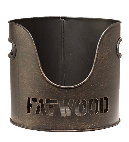 Handmade Metal Laser-Cut Fireside Fatwood Tub With 5 lbs. Fatwood