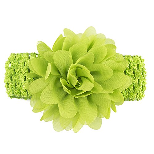 10Pcs/Pack 5.5'' Multicolor Headbands Chiffon Flowers Bow Elastic Headbands Mesh Flower Bow Hair Band For Toddlers Kids Baby Girls Teens