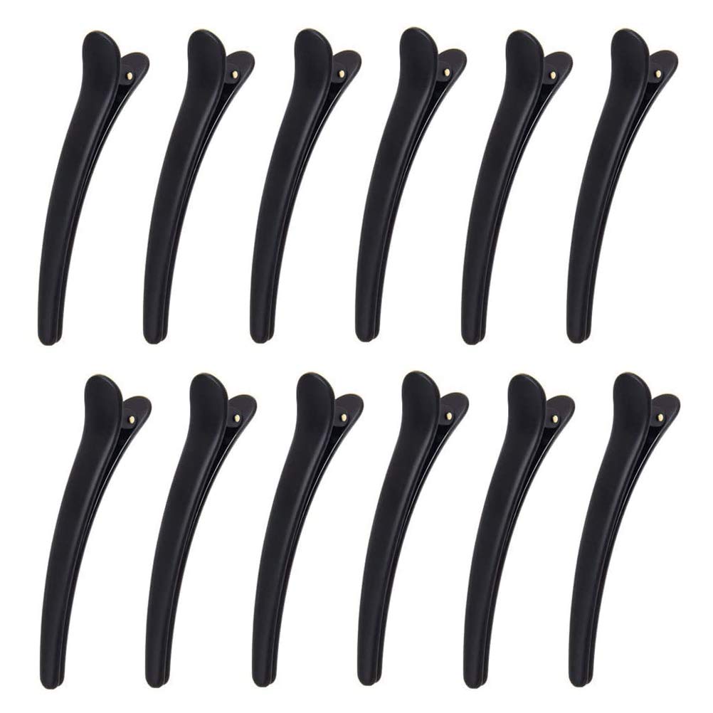 Hair Sectioning Clips,12 Pieces Crocodile Hair Clip for Women Girl Professional Hairdressing Styling Salon Tool 7.8cm Black