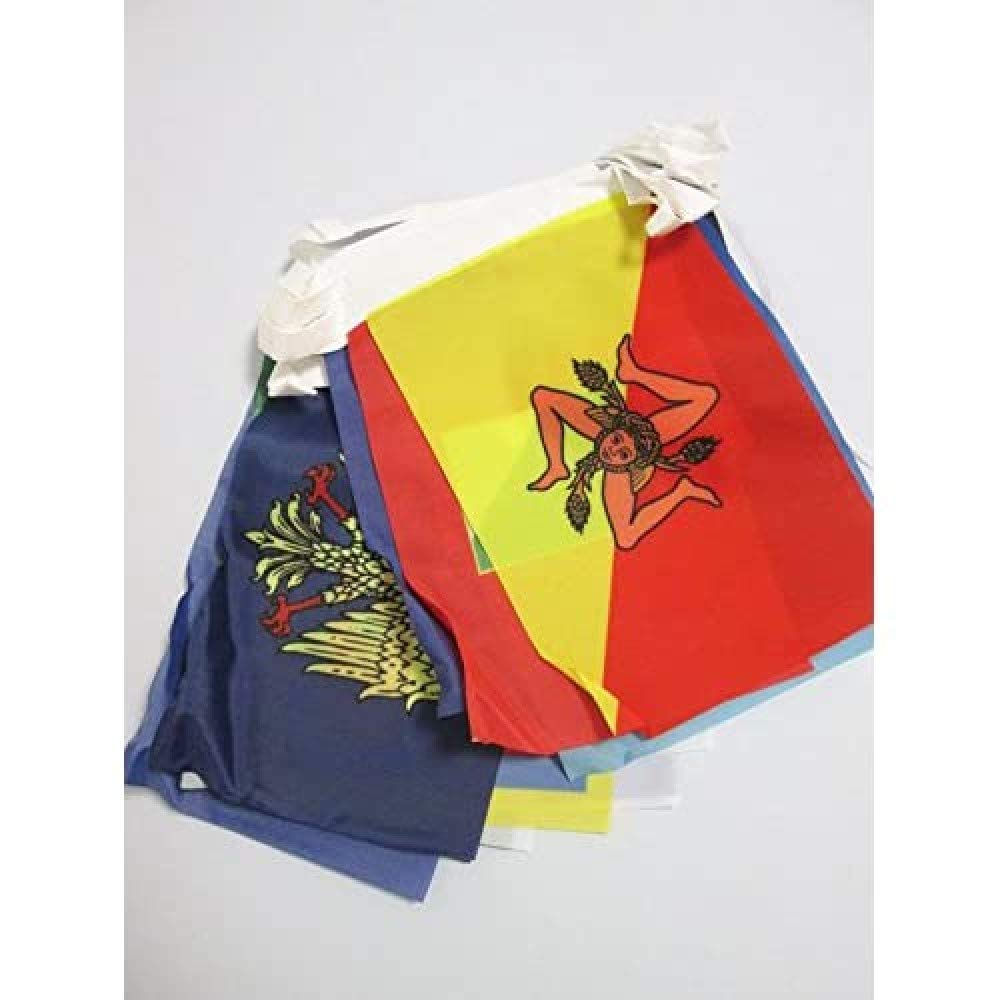 AZ FLAG 20 Regions of Italy Bunting Flag - 20 Feet Garland 20 Small italian region Flags 8'' x 6'', 100% Polyester String Pennant, 6 meters — image 1