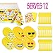 MelonBoat Emoji Party Supplies 93ct Birthday Decorations Kit, Tablecloth, Paper Plates, Cups, Napkins, Happy Birthday Bulk Pack Serves 12
