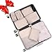 Travel Packing Cubes Set Toiletry Kits Shoe Bag JJ POWER Luggage Organizers (Beige)