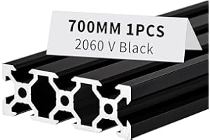 BELLA BAYS 1pc 27.56 inch 700mm 2060 V Slot Aluminum Extrusion Profile European Standard Anodized Black Extruded Linear Rail Guide Frame for 3D Printer Laser Engraving Machine CNC Workbench DIY