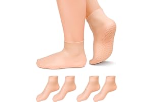 DLMDLM 2 Pairs Silicone Socks for Dry Cracked Feet, XL Anti Slip Soft Moisturizing Socks Softening Feet, Ultra-high Stretch P