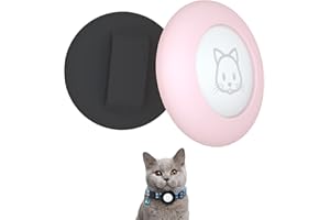 SIMPLETHINGS 2022 AirTag Cat Collar Holder, Small AirTag Compatible Case, 2Pack Waterproof for 3/8" Collar, Black&Pink