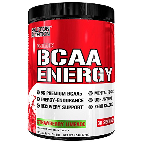 Evlution Nutrition BCAA Energy - High Performance Amino Acid Supplement for Anytime Energy, Muscle Building, Recovery & Endurance, Pre Workout, Post Workout (Strawberry Limeade, 30 Servings)