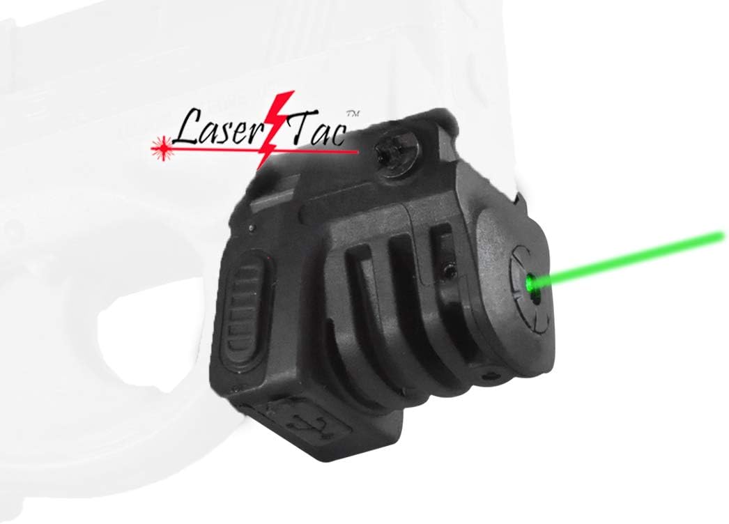 LaserTac TM Rechargeable Laser Sight for Subcompact Pistols & Compact Handguns with Rails, Compatible with Springfield XD XD-S XDM S&W M&P Beretta PX-4 Taurus Millenium Walther PPQ PPS PPX PK380 SR9C