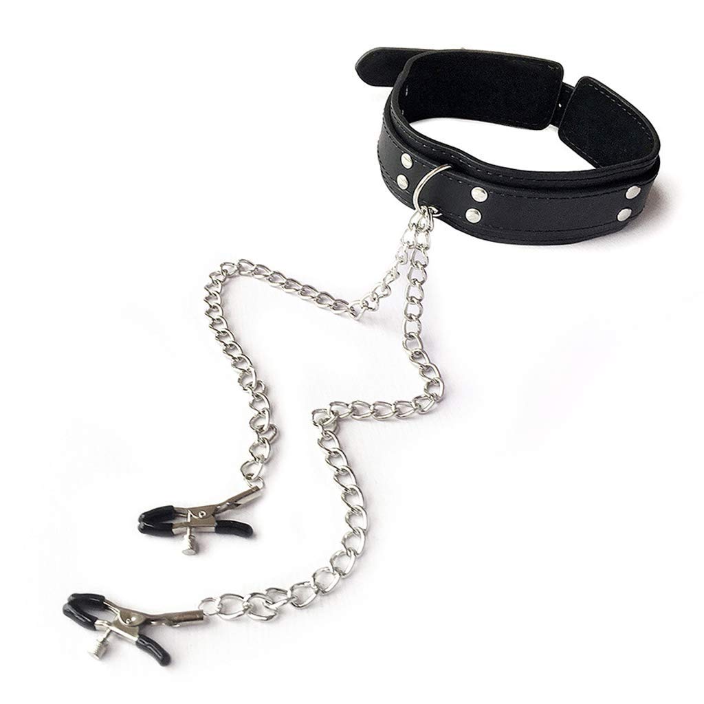 JIELUO Metal Jewelry Clamps Collocation Collar Women's Nipplé Clamps(A1