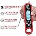 Alpha Grillers Instant Read Meat Thermometer for Grill and Cooking. Best Ultra Fast Waterproof Digital Kitchen Food Probe with Backlight & Calibration. Internal BBQ Grilling Temperature Guide Included