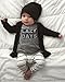 ZHUANNIAN Baby Boys Clothes 2PCS Outfit Set Long Sleeve Tops with Stripped Pants(Grey and Cream,12-18 Months)