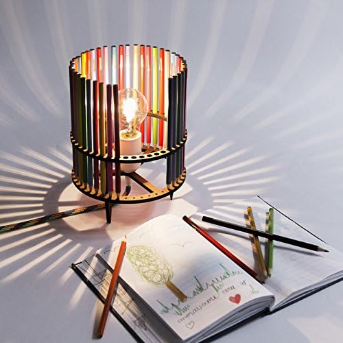MoraLamp ML-TL01AR, Round Bedside Lamps Table Pencil Organizer, Work, Desk, Home, Modern Design Elegant, Lighting for Led 110V 220V 85-265VAC US Plug whith switch on/off, for artist, student and kids.