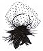 Women Lady Fascinator with Headband Wedding Party Accessory Black