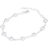 Reidgaller 10pcs Stainless Steel Fit 6mm Heart Cabochon Bracelet Base Setting Trays Diy Bezel Bracelets Blanks For Jewelry Making Supplies