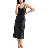 Lu's Chic Women's Satin Nightgown Spaghetti Strap Slip Nightdress Chemise Negligee Lingerie