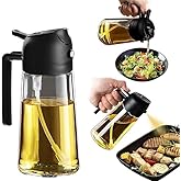 Spray Borrifador Dosador 2 em 1 para Azeite, Vinagre e Óleo – Galheteiro de Vidro 500ml para Cozinha - Sortido Preto ou Branc