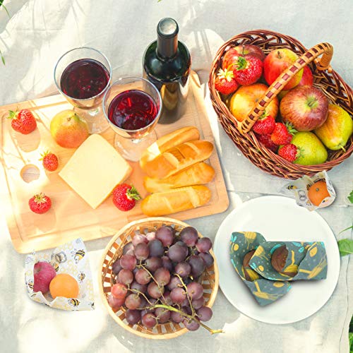 Bienenwachstücher wachstücher, 8er Set – Bio Wickeltücher aus Bienenwachs – 100% Natürlich & Umweltfreundlich Bienenwachstuch Wachstücher groß Beeswax wrap – Wiederverwendbar - Lebensmittelecht