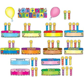Amazon.com : Carson Dellosa Birthday Cakes Bulletin Board 