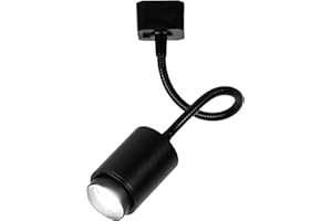Kiven H-Type Track Lighting, 1-Light Modern Halo Track Lighting Fixtures with 360° Flexible Gooseneck, Black Aluminum LED Spo