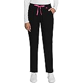 Med Couture Scrub Pant for Women Mid Rise Drawstring Tapered Leg - Missy Fit Cargo Pant with Rib-Knit Waistband - MC101
