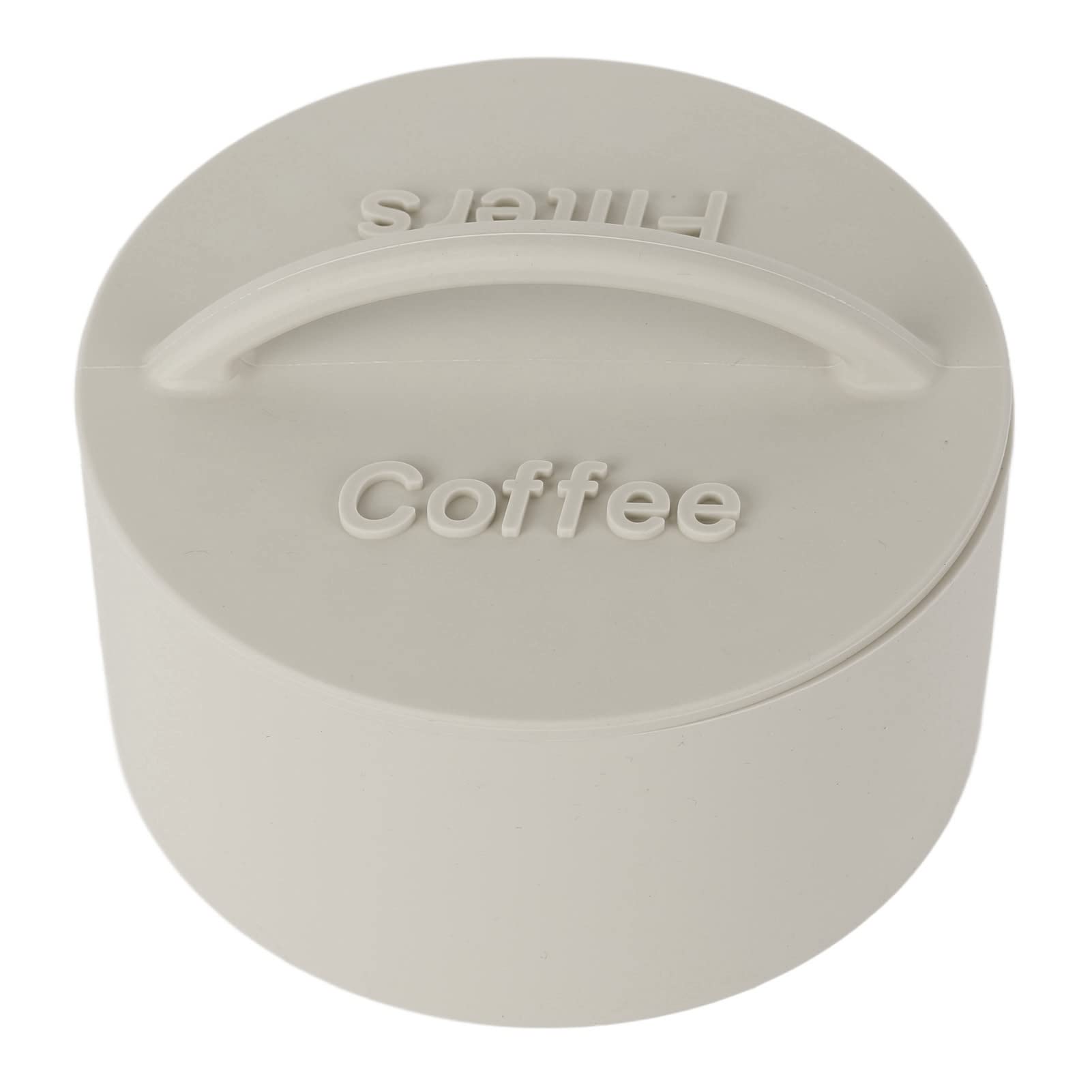 Coffee Filter Papers Storage Container, Silicone Round Coffee Filter Holder Basket for Home Coffee Shop (Grey)