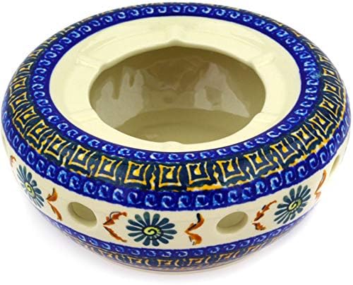 ポーランド食器器7 Inchブラウン花柄モザイクunikat