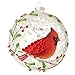 RAZ Import Red Cardinal & Berry Branches Glass Ball Christmas Tree Ornament, 5 Inches