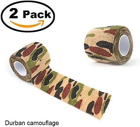 Non-adhesive Self-Adhesive Stretch Non-Woven 2 Pack 15ft Outdoor Camouflage Tape Hunting Hunting Camouflage Riding 12 Colours Adhesive Tape Can Be Selected Can Be Any Combination (Durban)