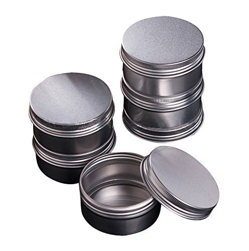 CTKcom 1/2-Ounce Metal Steel Tins Screw Top Flat Aluminum Silver Slide Round Tin Containers,1/2-Ounce, For Lip Balm,Crafts,Cosmetic,Candles,Travel Storage Kit (Pack of 20)