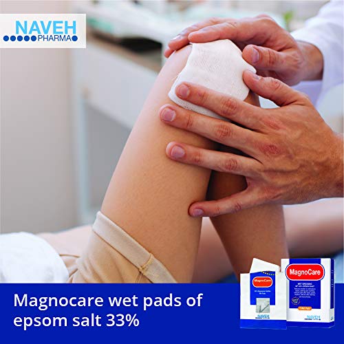 MagnoCare - Magnesium & Epsom Salt Wet Pads to Reduce Pain, Aches and Inflammation, 5 Individually-Wrapped, Single-Use Pads, by Naveh Pharma