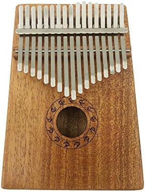 JYFY Finger Piano 17 Keys Kalimba Thumb Piano electric kalimba Mahogany Body mbira instrument (17 Keys, Mahogany)